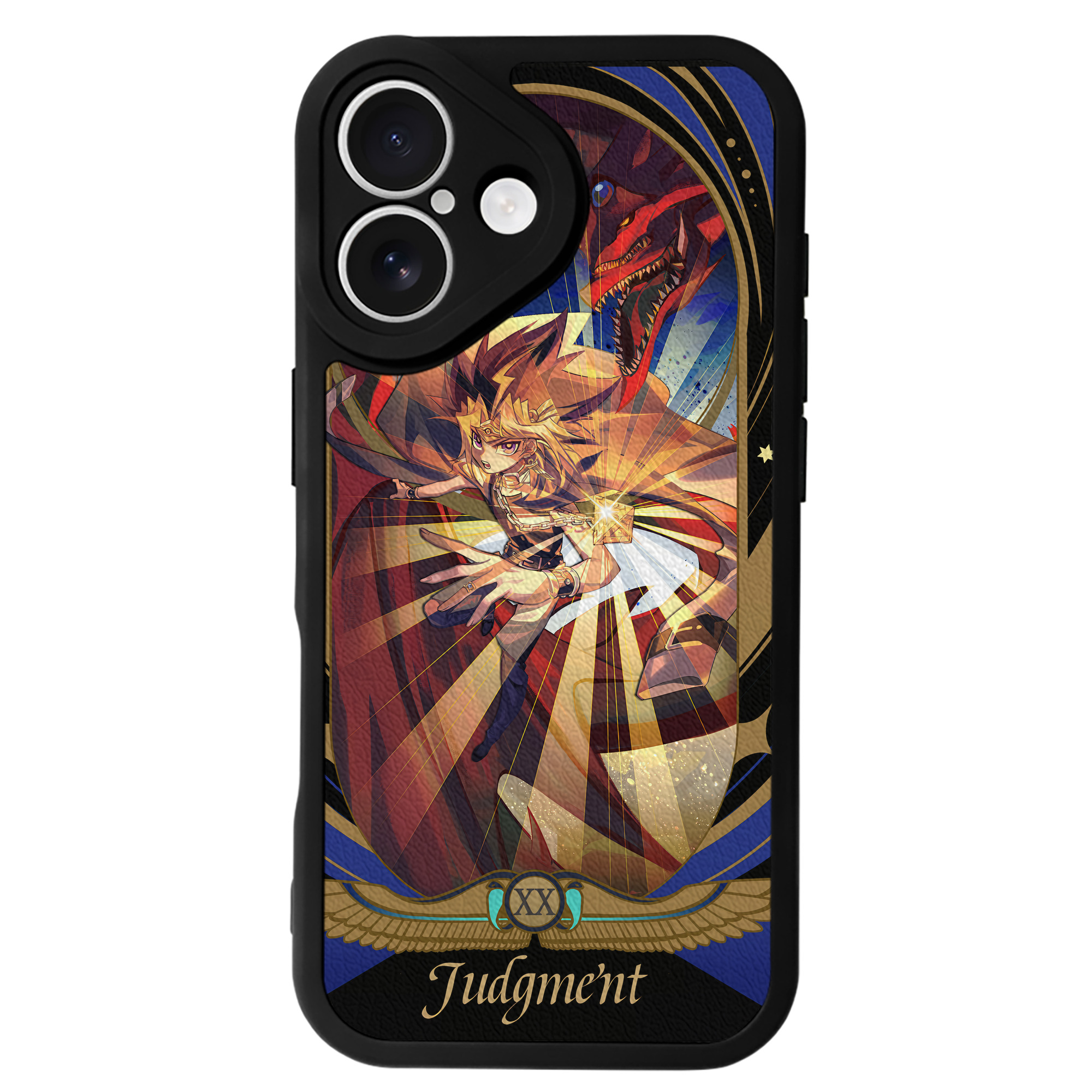 （画像用） 遊☆戯☆王 Yu-Gi-Oh! 【iPhone 16シリーズ対応】シリコンスマホケース（レザー調） 材質：シリコン